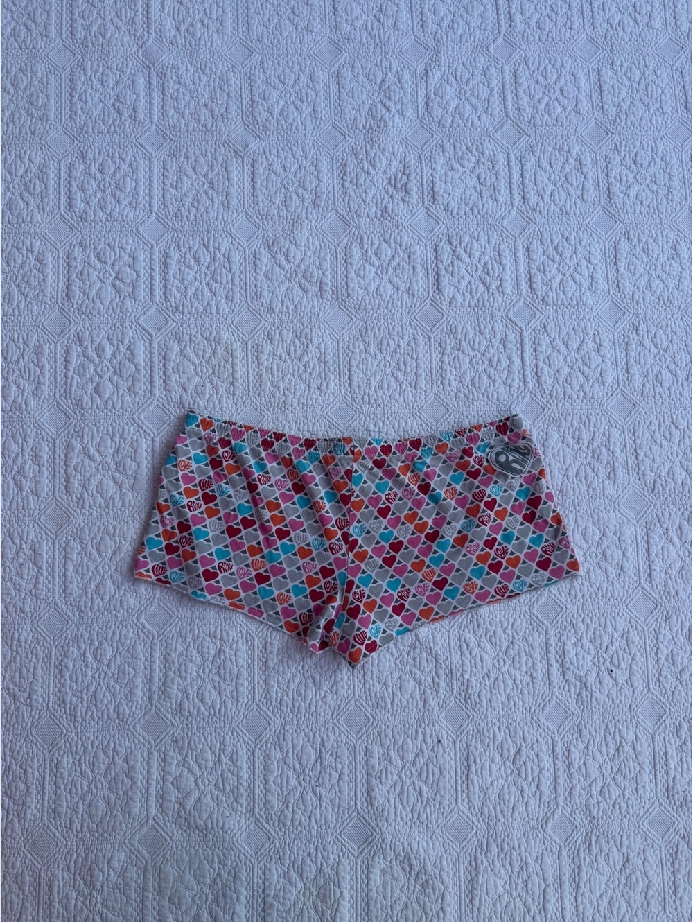 Y2K Roxy Women's Multicolor Heart Print Swim Shorts Size M
